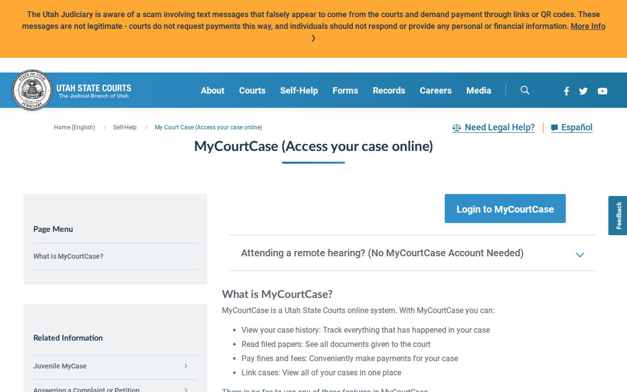Kane County case lookup through the MyCase party portal