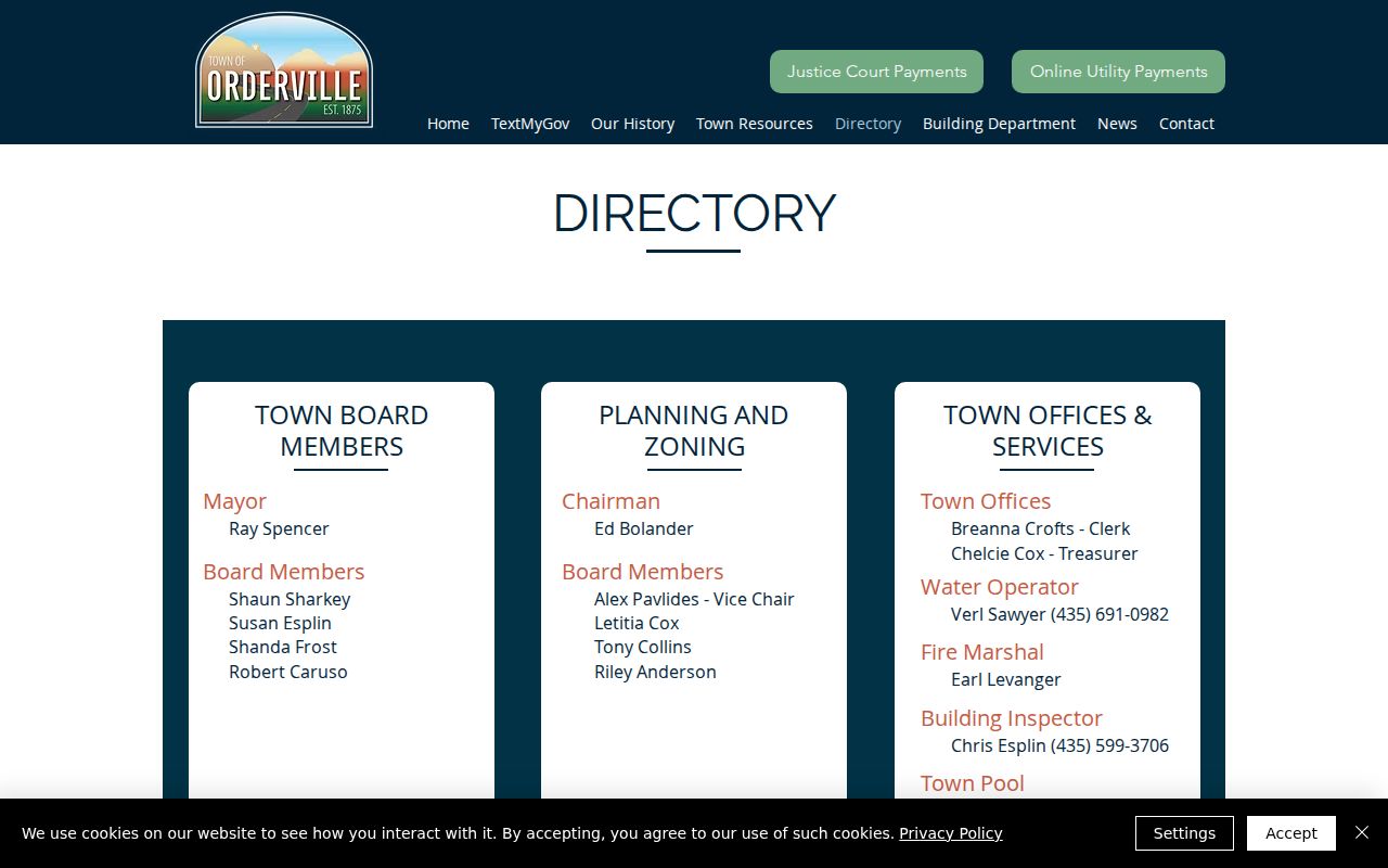 Orderville court docket town and justice court directory